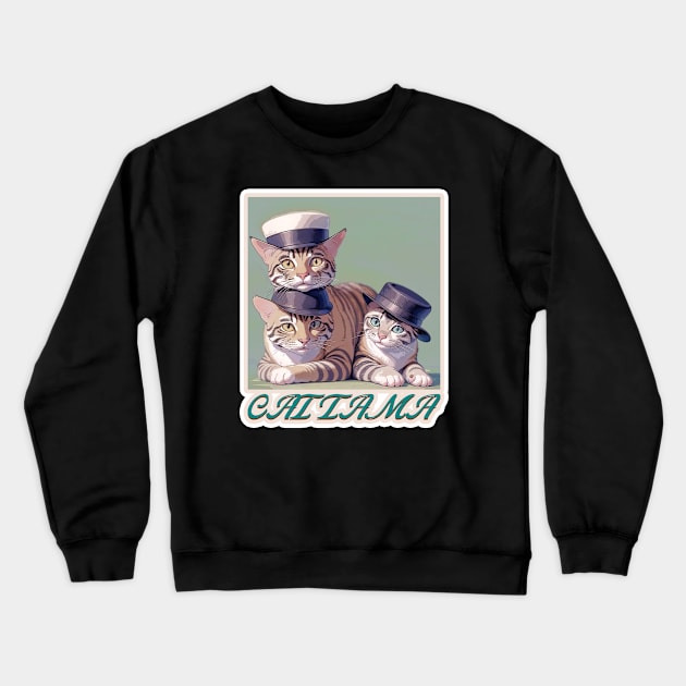 Cat Tama,Tama Super Station Master Crewneck Sweatshirt by LycheeDesign